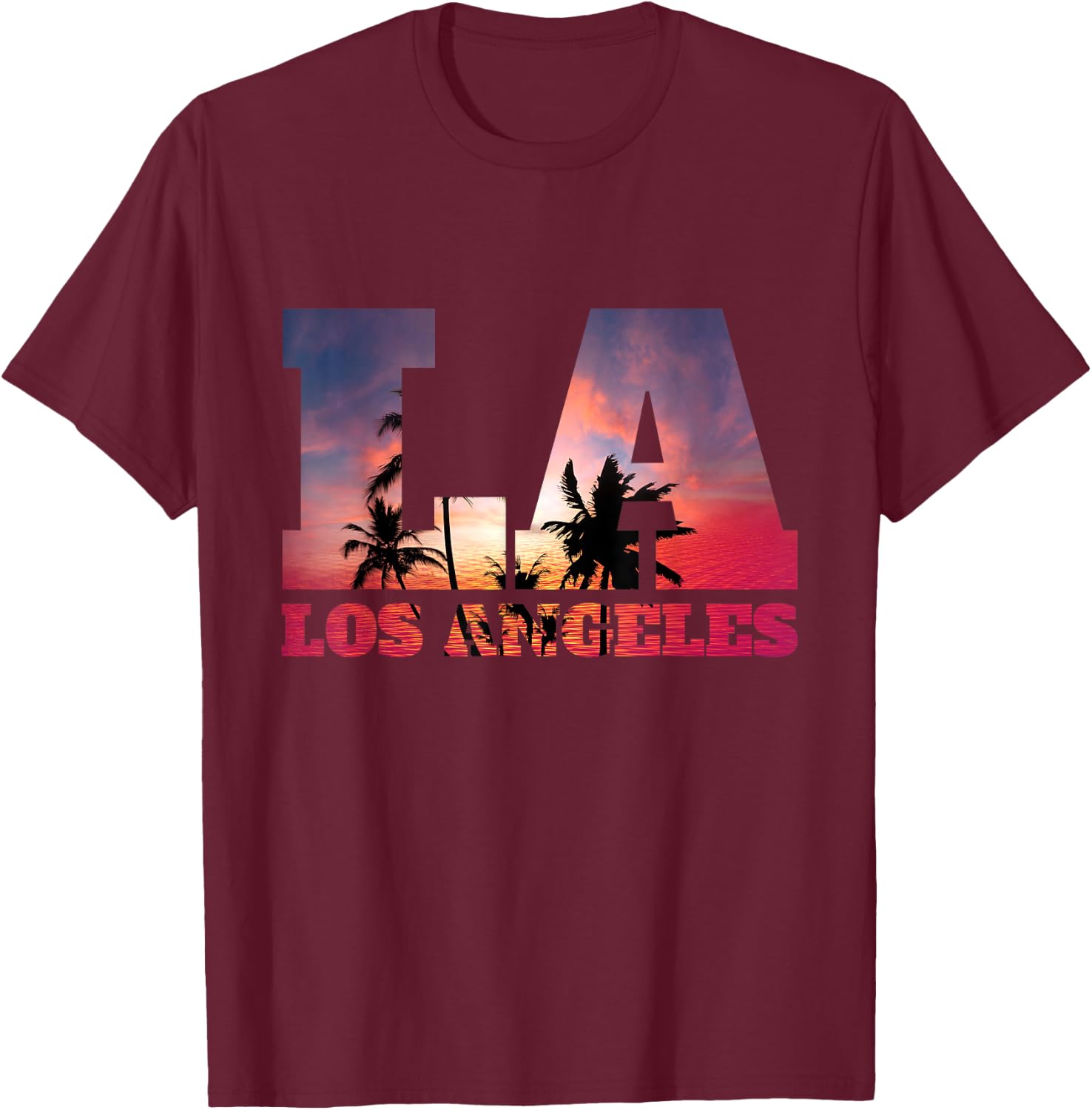Los Angeles LA California Gift T-Shirt - T-Shirt | Maroon