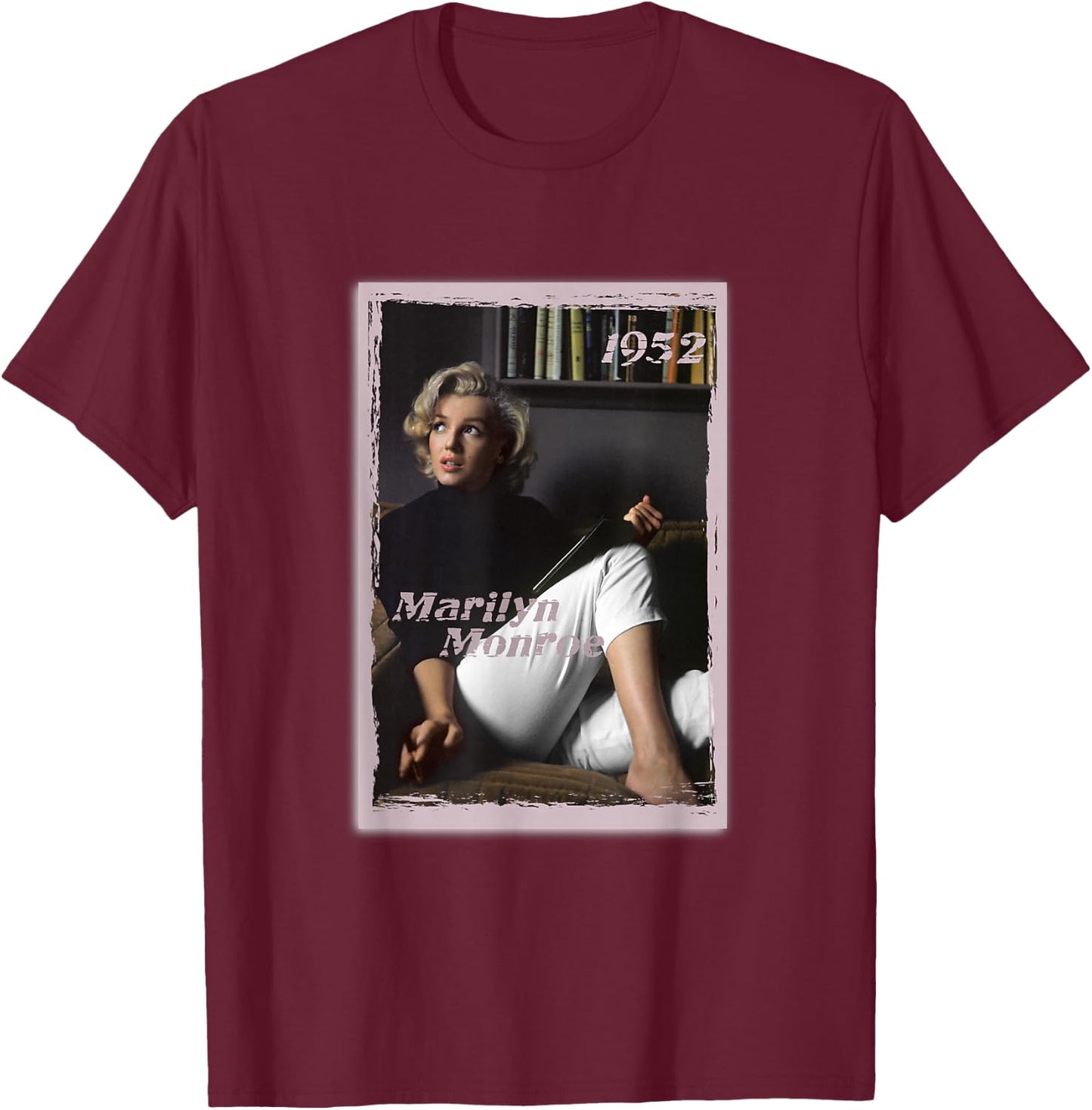 Marilyn Monroe_003 , Black, S T-Shirt - T-Shirt | Maroon
