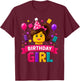Building Bricks Birthday Girl Party Master Builder Blocks T-Shirt - T-Shirt | Maroon
