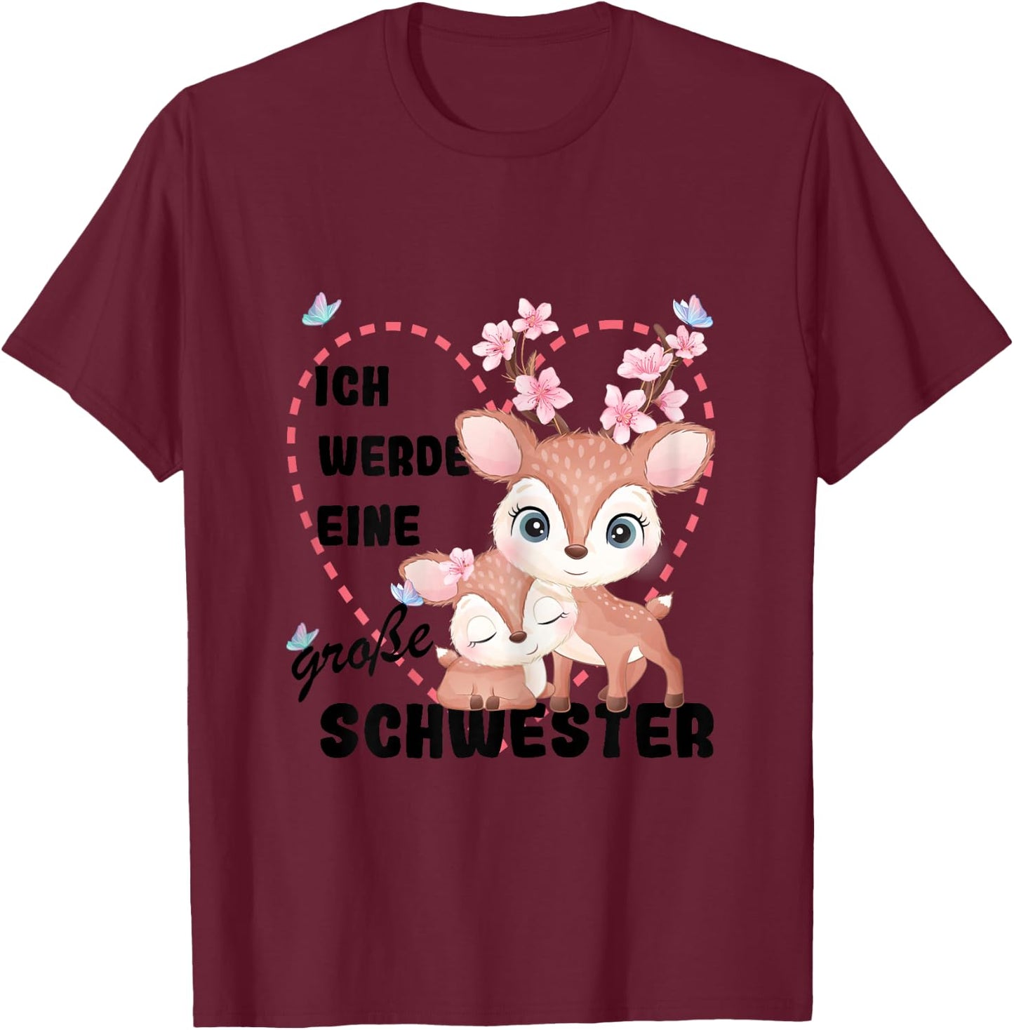 Ich Werde Große Schwester 2027 T-Shirt - T-Shirt | Maroon