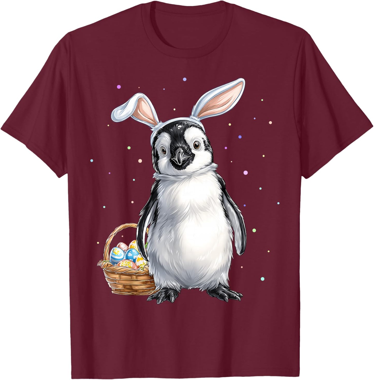 Pinguin Vogel Ostern Haseneier Hasenohren niedlich T-Shirt - T-Shirt | Maroon