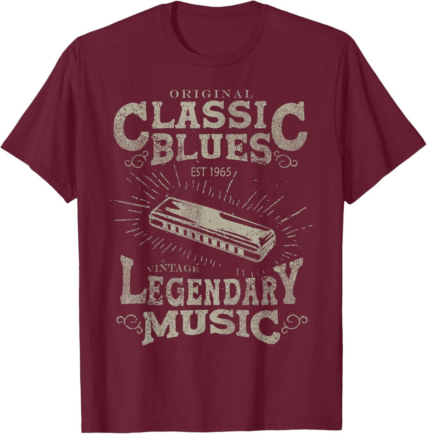 Liebhaber von Blues-Musikbands, Vintage-Gitarrenlehrer, lustiger Blues T-Shirt - T-Shirt | Maroon