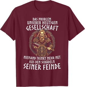 Wikinger Viking Wolf Nordische Mythologie Runen Normanne T-Shirt - T-Shirt | Maroon