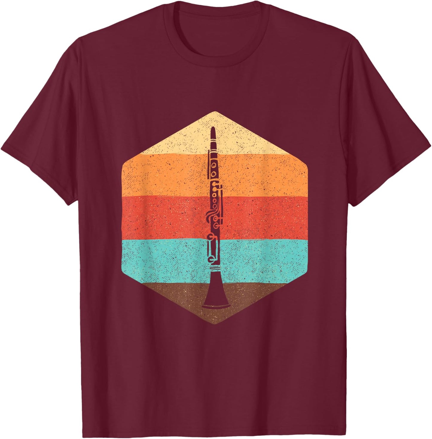 Retro Clarinet - Clarinetist Music Lover Woodwind T-Shirt - T-Shirt | Maroon