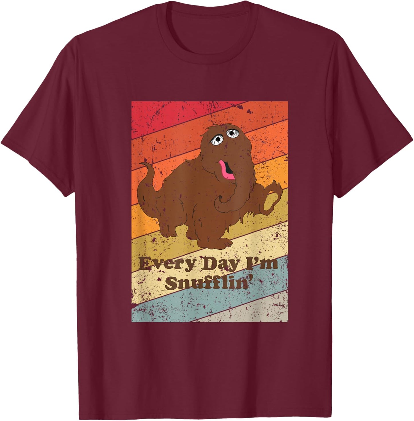 Every Day Im Snufflin Retro Color Design T-Shirt - T-Shirt | Maroon