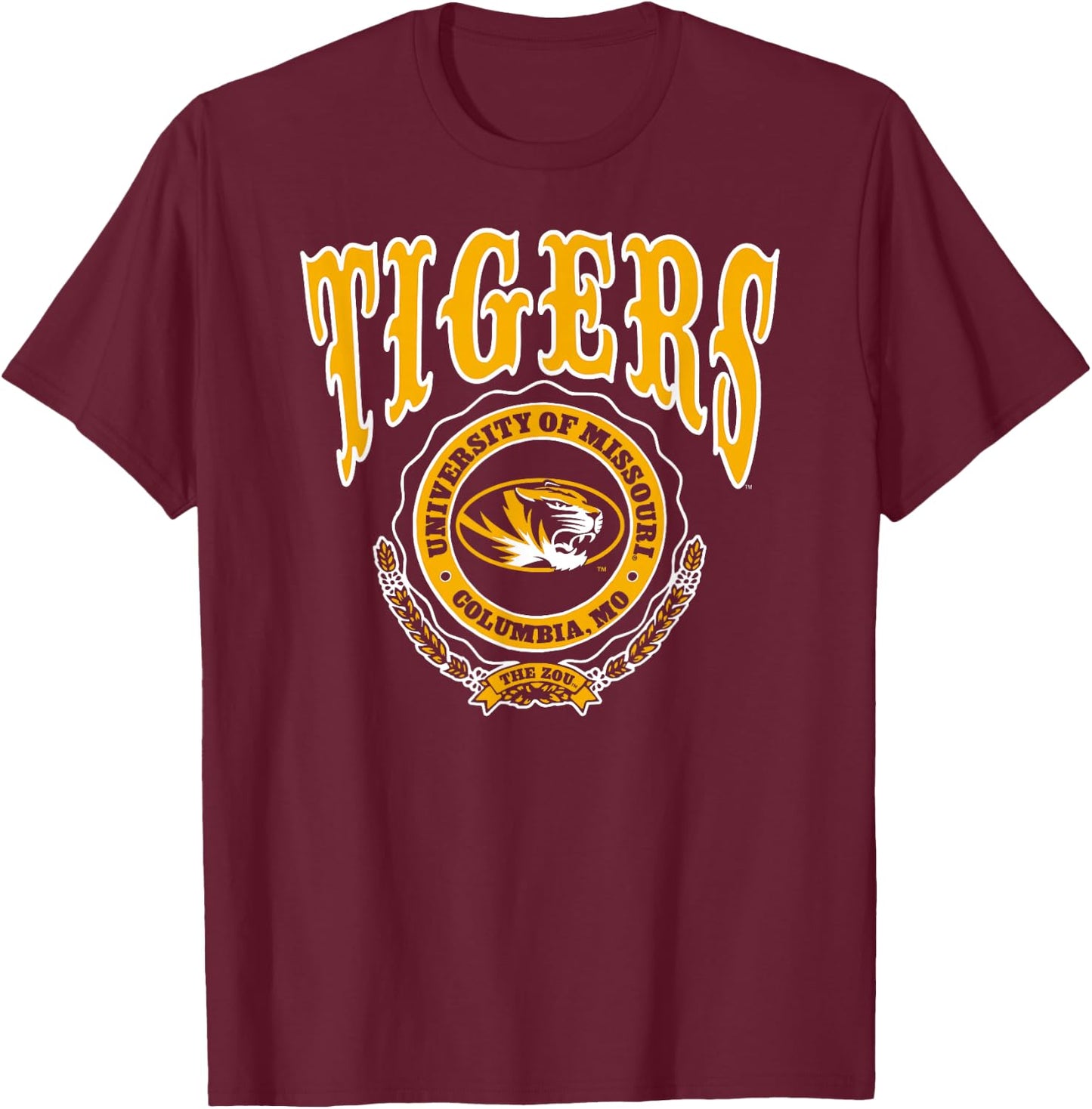 Missouri Tigers Seal Black Officially Licensed T-Shirt - T-Shirt | Maroon