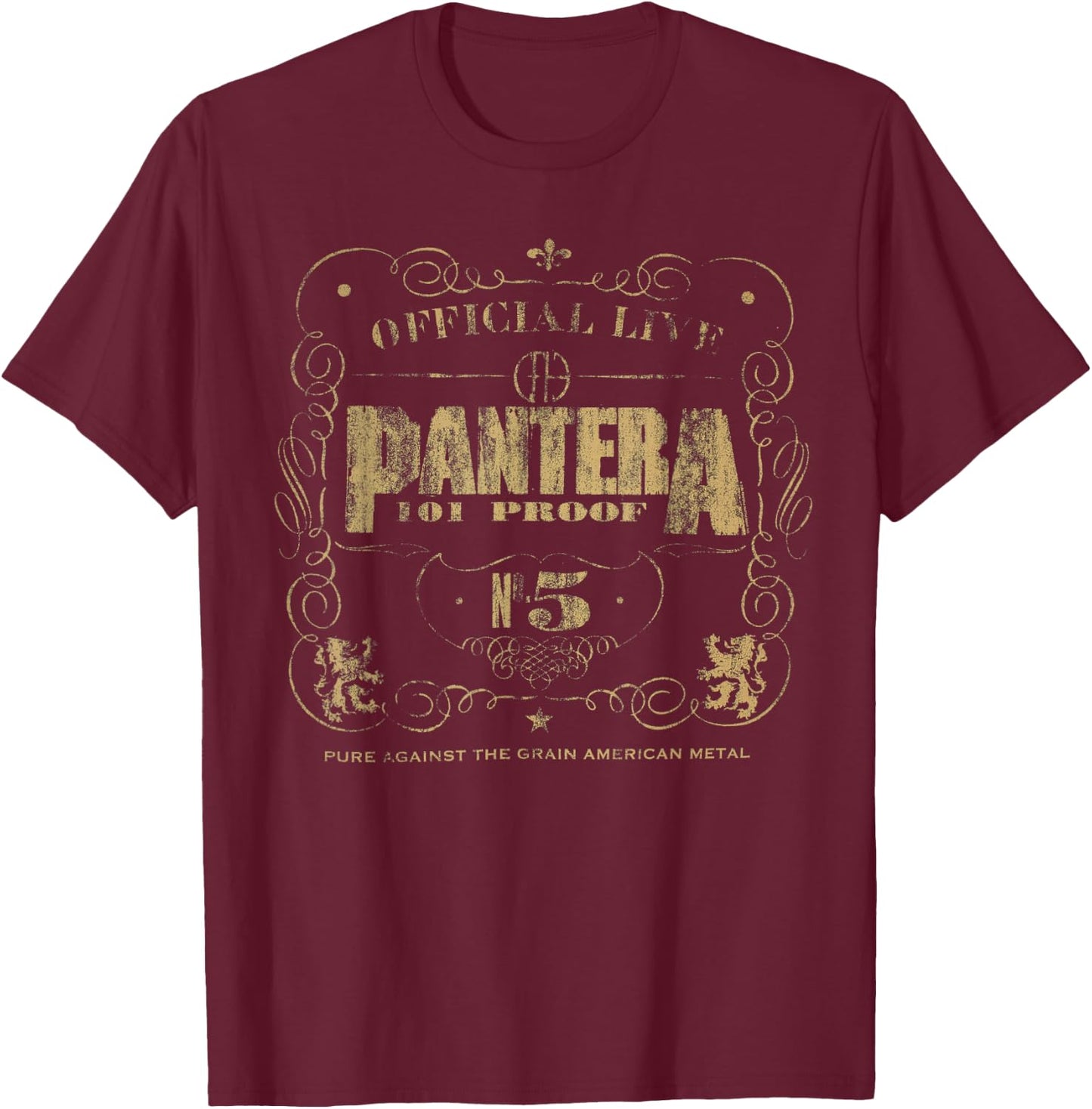 Official PANTERA 101 , black T-Shirt - T-Shirt | Maroon