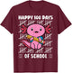 Happy 100 Days of School Cute Axolotl Kindergarten 100th Day T-Shirt - T-Shirt | Maroon