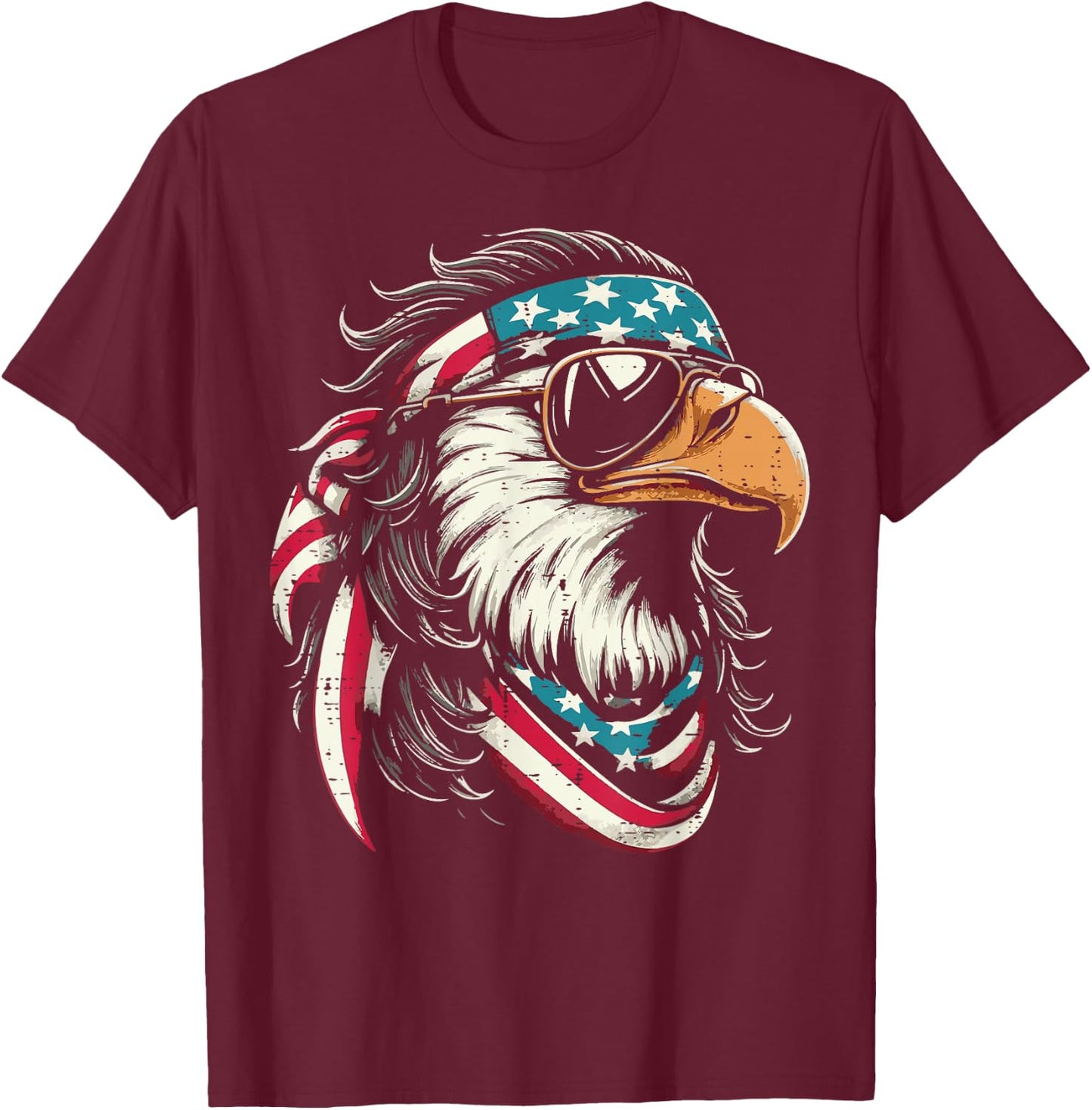 4th Of July Eagle US Flag Bandana Cool Women Men Kids T-Shirt - T-Shirt | Maroon