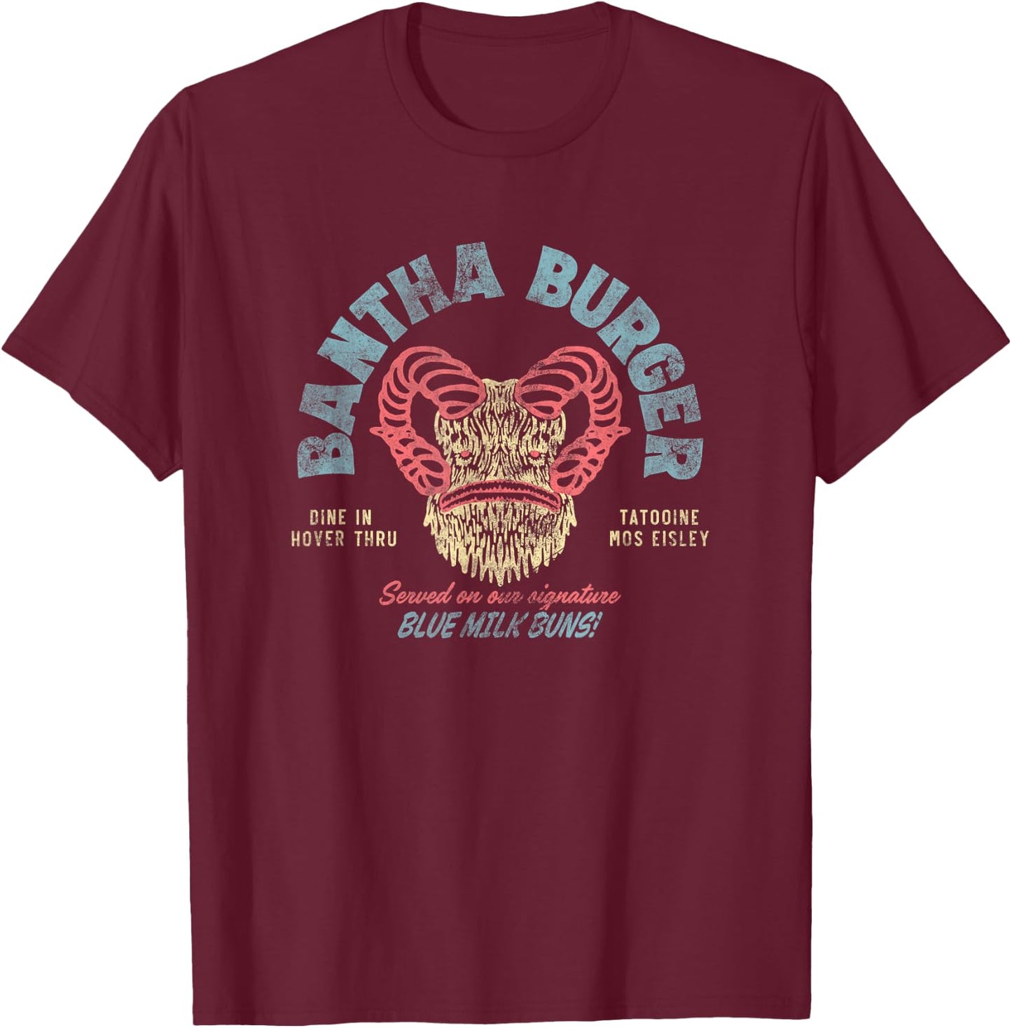 Star Wars Bantha Burger Full Color T-Shirt - T-Shirt | Maroon