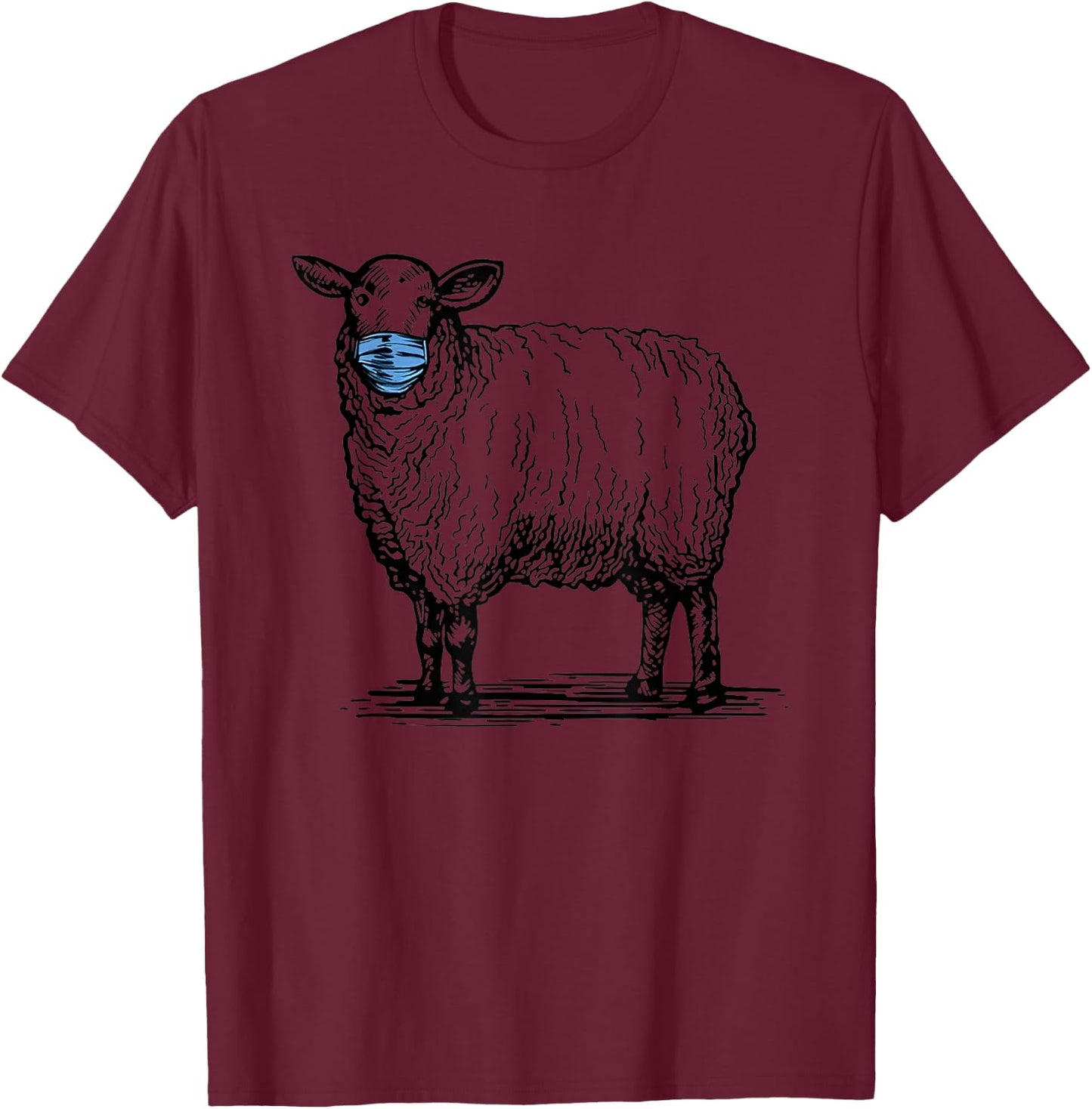 Masked Sheep Anti Face Mask T-Shirt - T-Shirt | Maroon