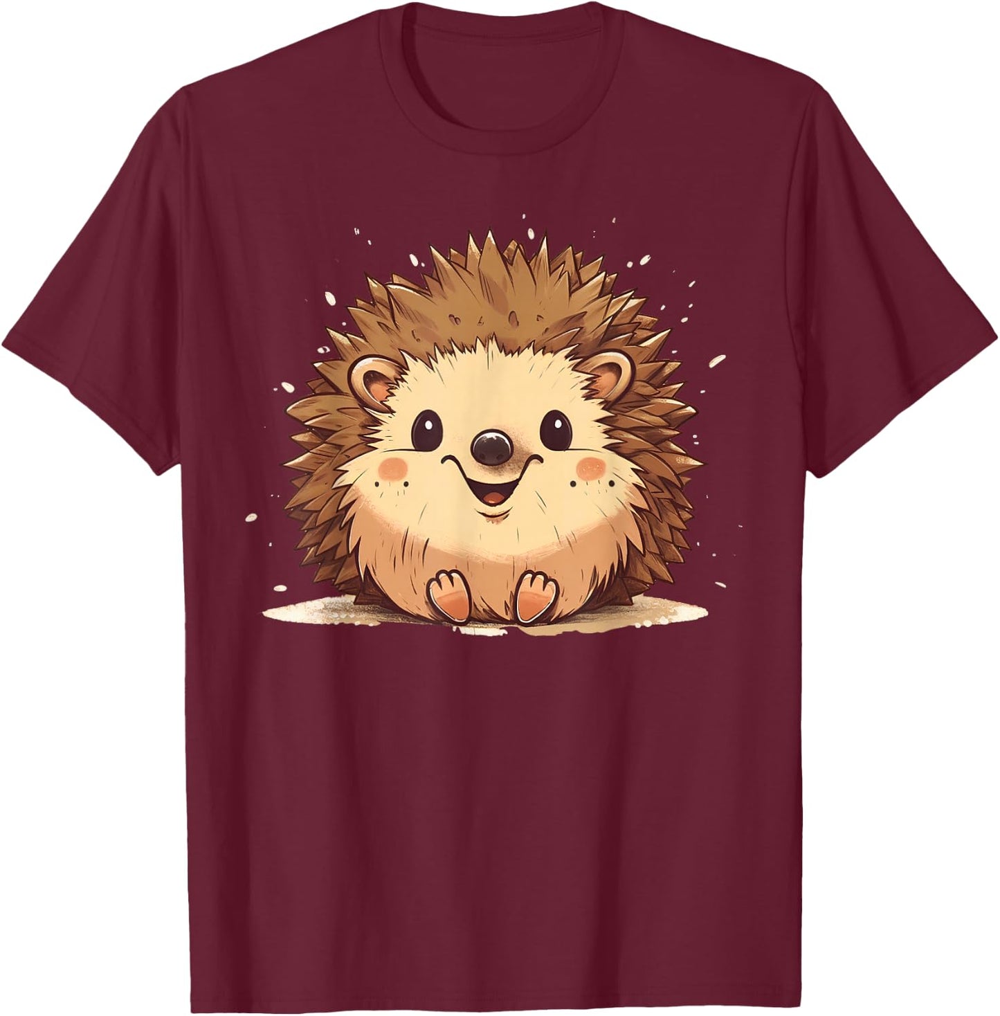 Cute Baby Hedgehog on Hedgehog Children and Hedgehog Kids T-Shirt - T-Shirt | Maroon