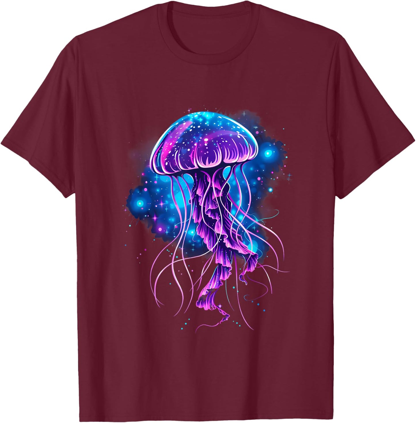 Jellyfish Artwork Sea Ocean Jellyfish Ocean Sea Animal Lover , black T-Shirt - T-Shirt | Maroon