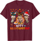 Happy HalloThanksMas Cute Santa Witch Turkey Donkey Farmer T-Shirt - T-Shirt | Maroon