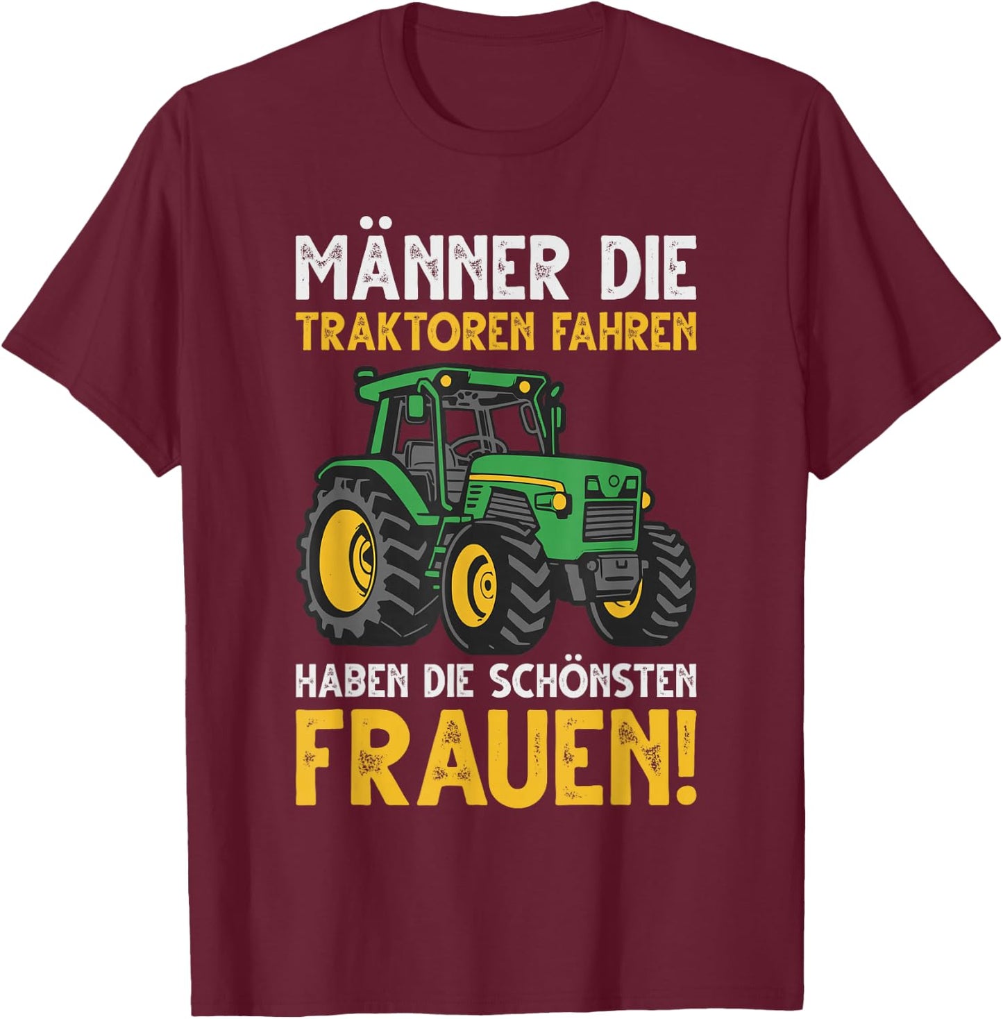 Men's Tractors Driving Farmer , black T-Shirt - T-Shirt | Maroon