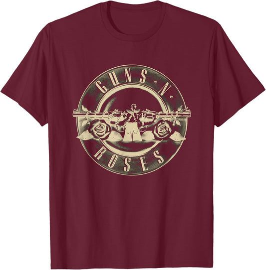 Guns N' Roses Official Reverse Logo , black T-Shirt - T-Shirt | Maroon