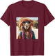Boho Hippie Sunglasses Camel T-Shirt - T-Shirt | Maroon