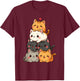 Cute Cats and Kittens, Cat Lovers, Kids Anime Kawaii Cat T-Shirt - T-Shirt | Maroon