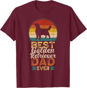 Best Golden Retriever Dad Ever, Father's Day, Golden Daddy T-Shirt - T-Shirt | Maroon