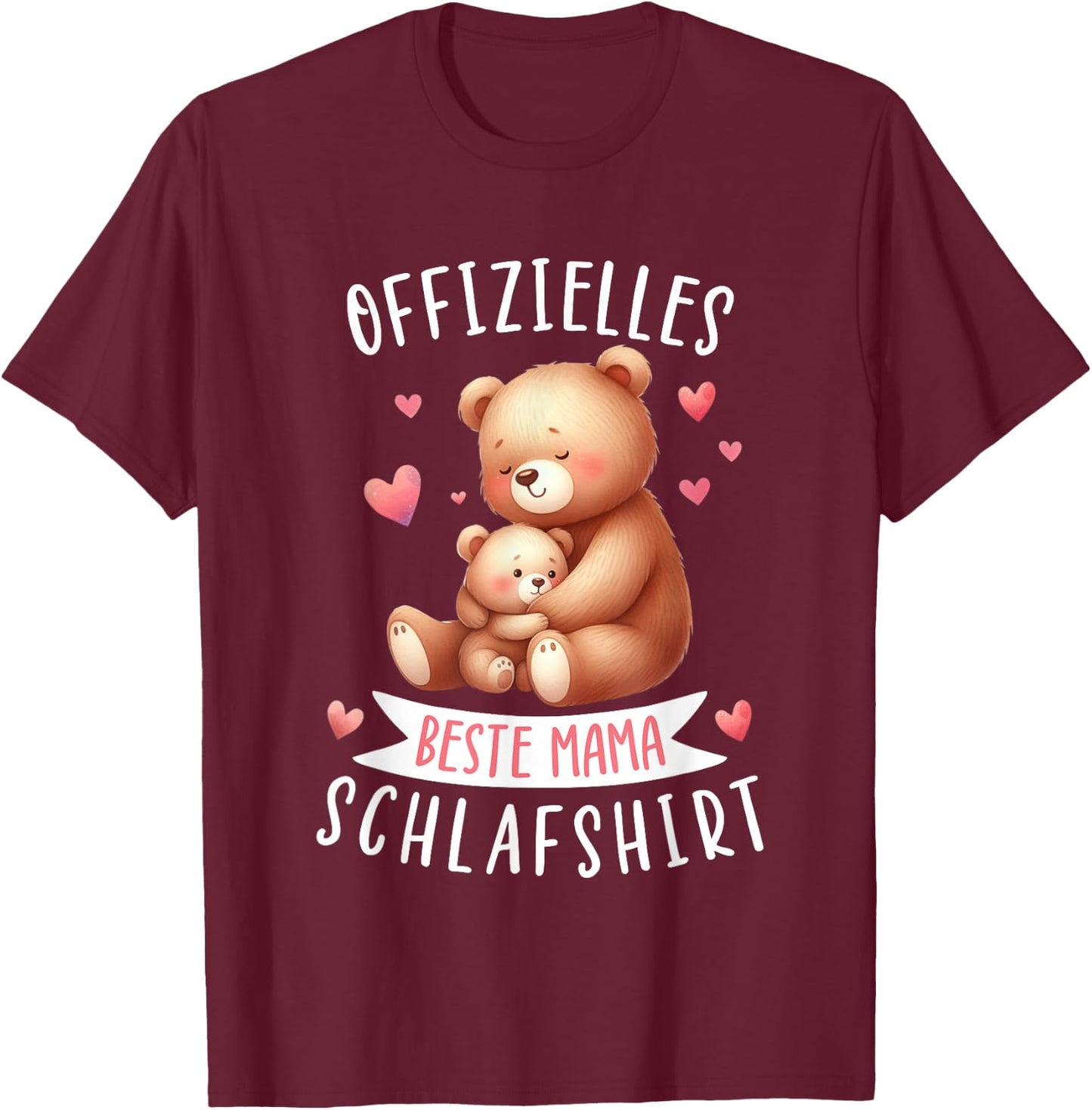 Offizielles Beste Mama Schlafshirt Muttertag Bären Mama T-Shirt - T-Shirt | Maroon