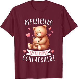 Offizielles Beste Mama Schlafshirt Muttertag Bären Mama T-Shirt - T-Shirt | Maroon