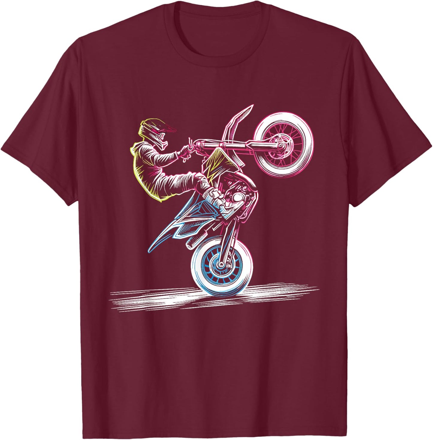 Dirt Bike Rider Retro Motorcycle Funny Motocross T-Shirt - T-Shirt | Maroon