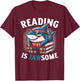 Reading Is Jawsome Shark Books Bookworm Reader T-Shirt - T-Shirt | Maroon