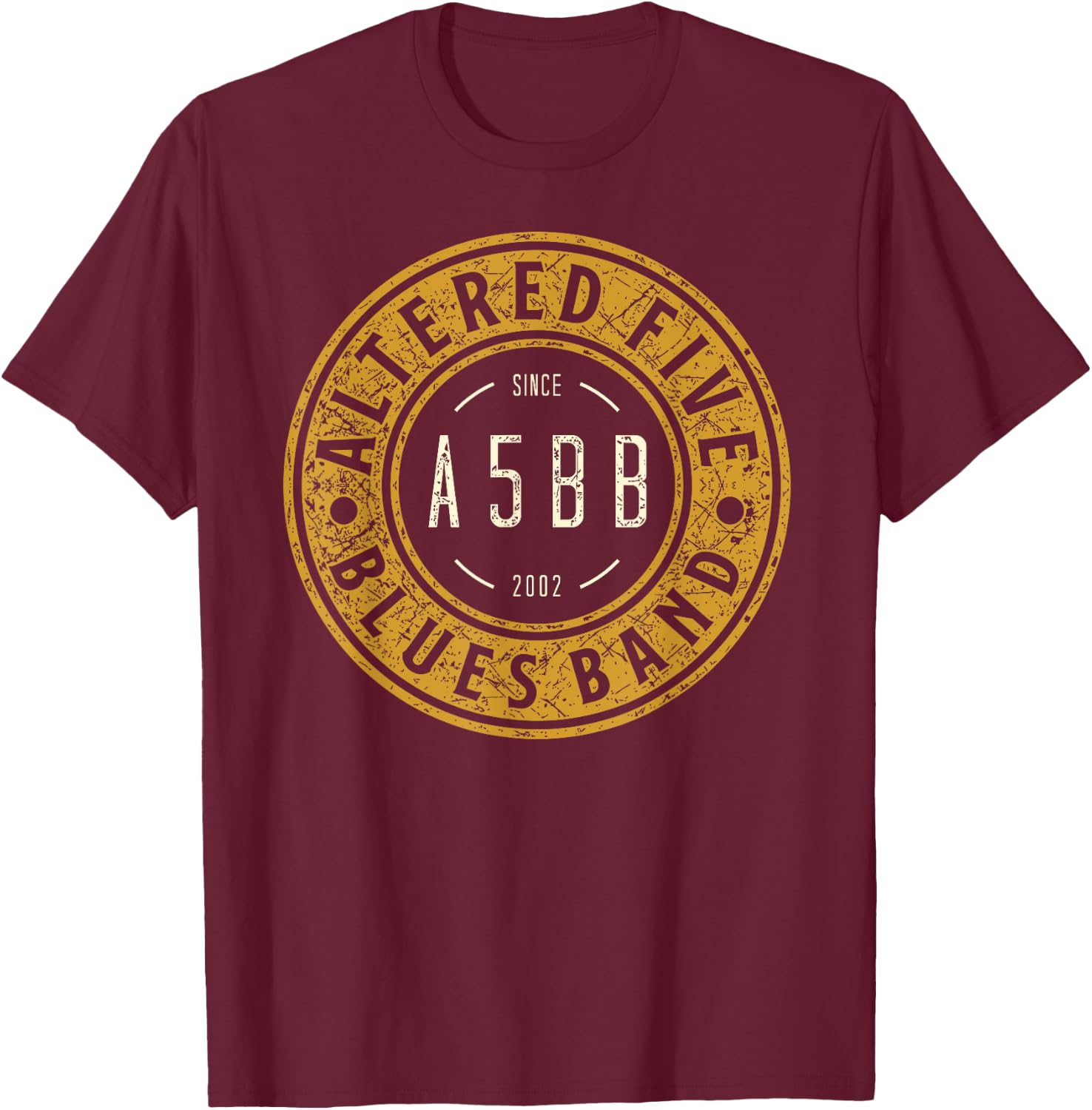 Altered Five Blues Band Badge T-Shirt - T-Shirt | Maroon