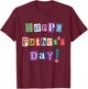 Happy Father's Day Funny Magazine Cutout Ransom Note Retro T-Shirt - T-Shirt | Maroon