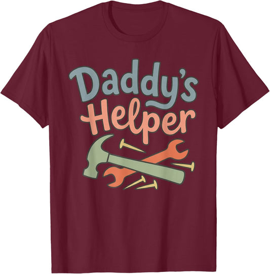 Daddy's Helper Little Handyman Construction Tools T-Shirt - T-Shirt | Maroon