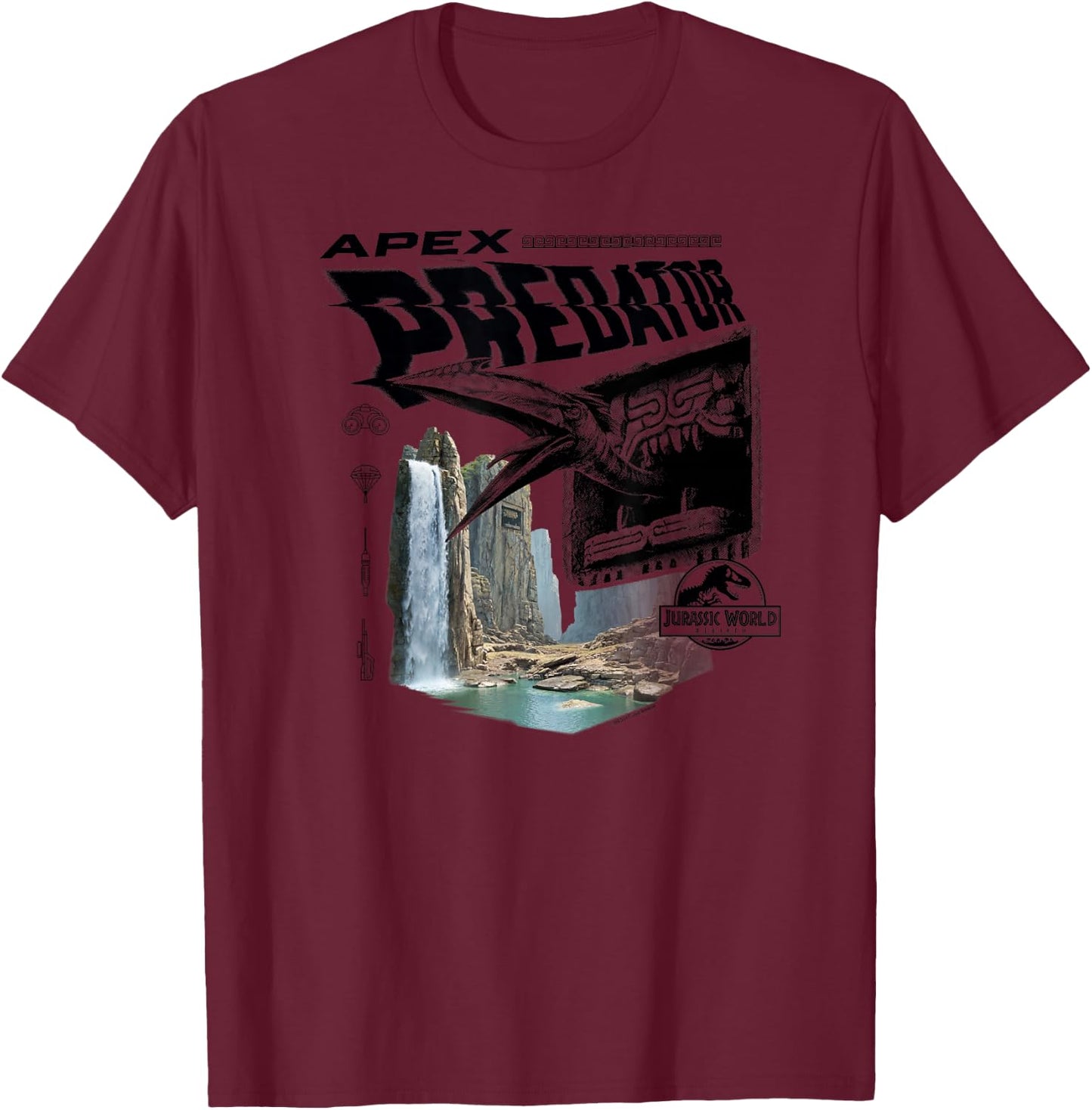 Jurassic World Rebirth Apex Predator Quetzalcoatlus T-Shirt - T-Shirt | Maroon
