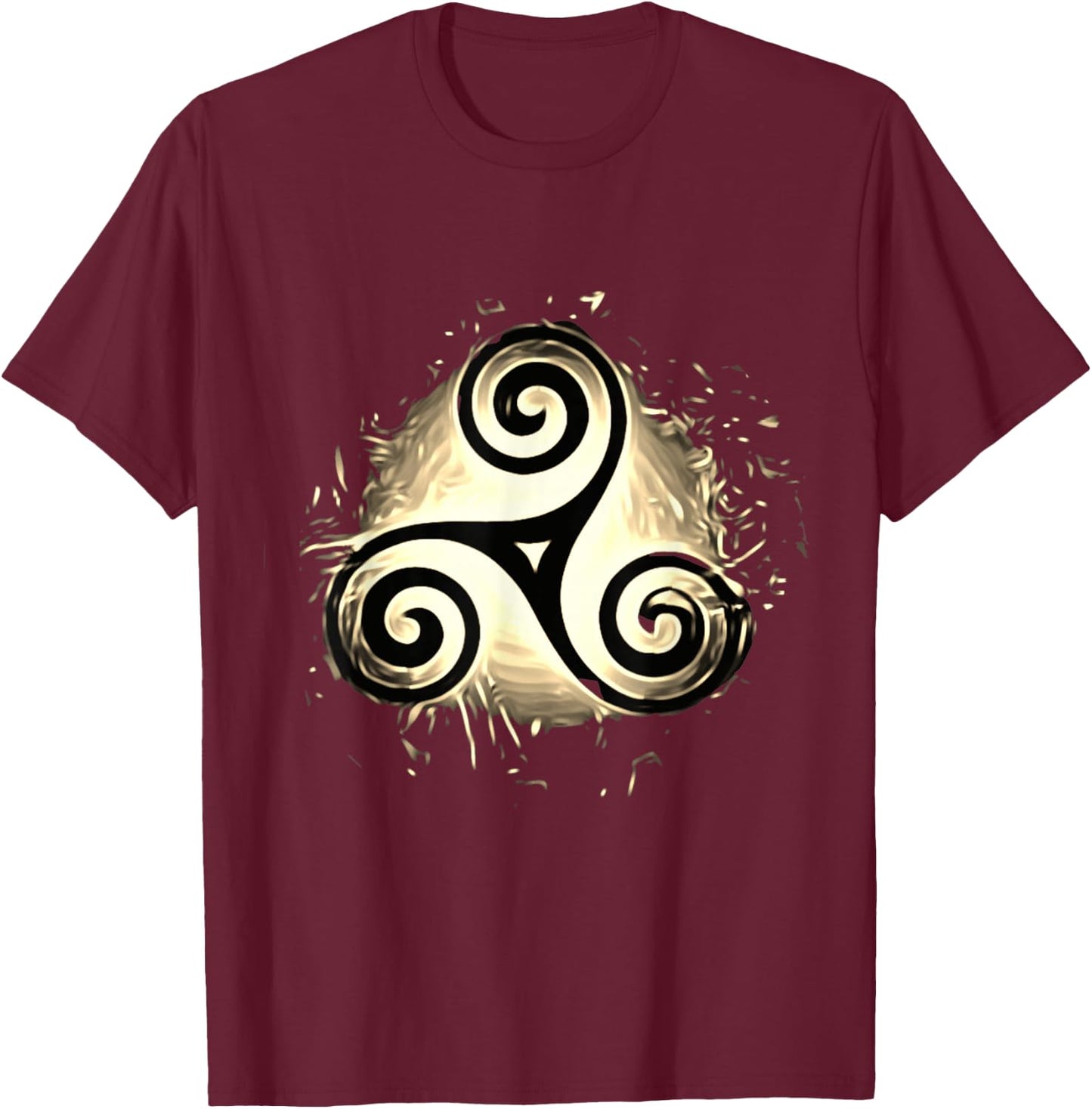 Triskel Triquetra Rune Celtic Protective , Black, S T-Shirt - T-Shirt | Maroon