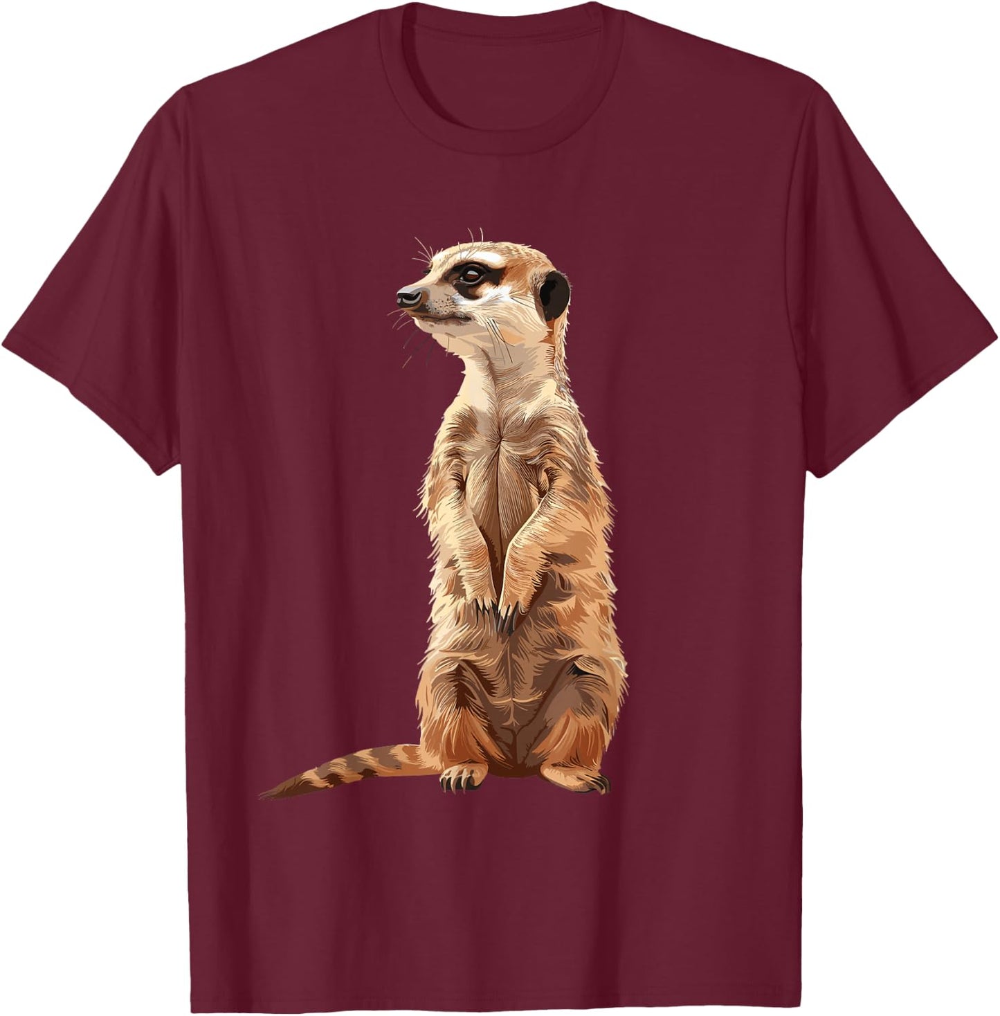 Meerkat , black T-Shirt - T-Shirt | Maroon