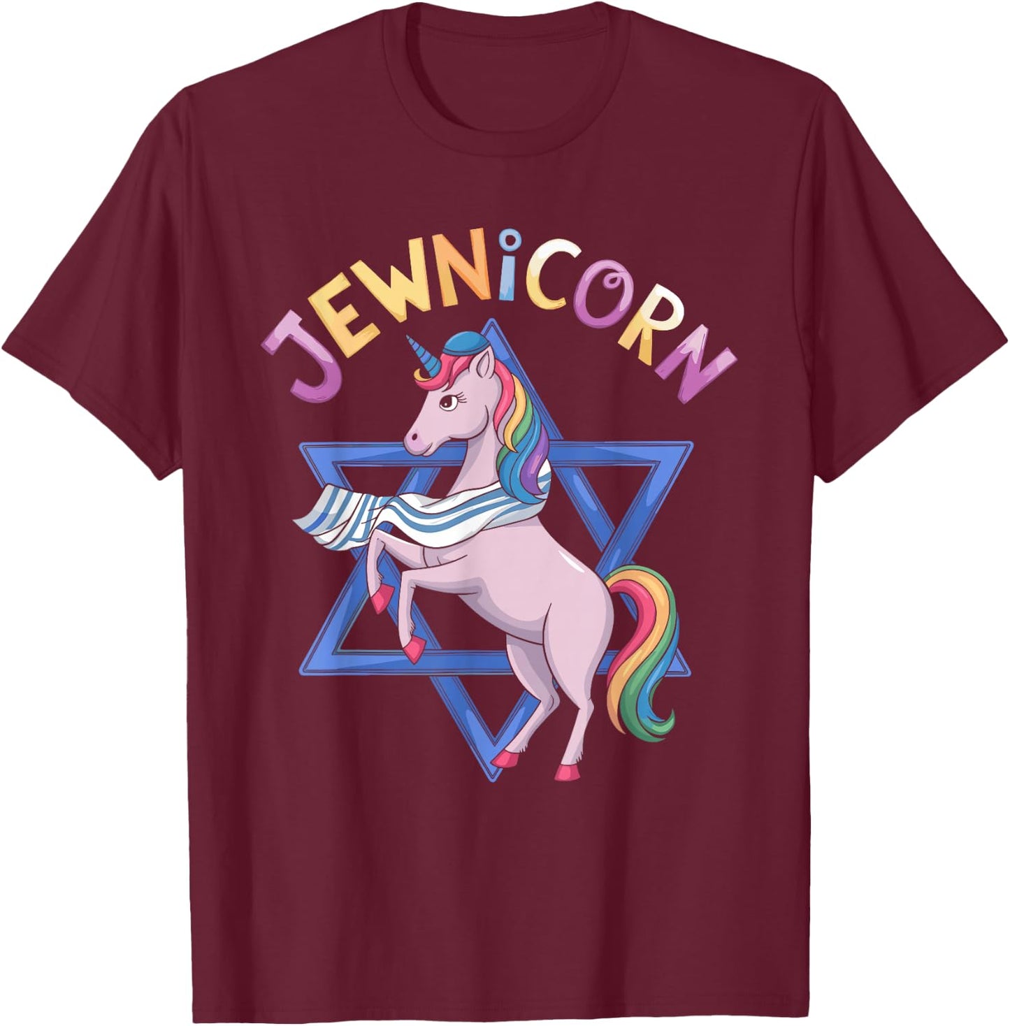 Jewish Unicorn Jewnicorn T-Shirt - T-Shirt | Maroon
