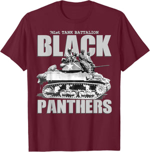 Black Panthers 761st Tank Battalion WW2 Black Tank Squadron T-Shirt - T-Shirt | Maroon