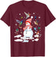 Hummingbirds Snowman Funny Christmas Animal Bird Lovers T-Shirt - T-Shirt | Maroon