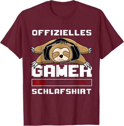 Gamer Pyjamas Sloth Official Gamer Sleep Shirt , black