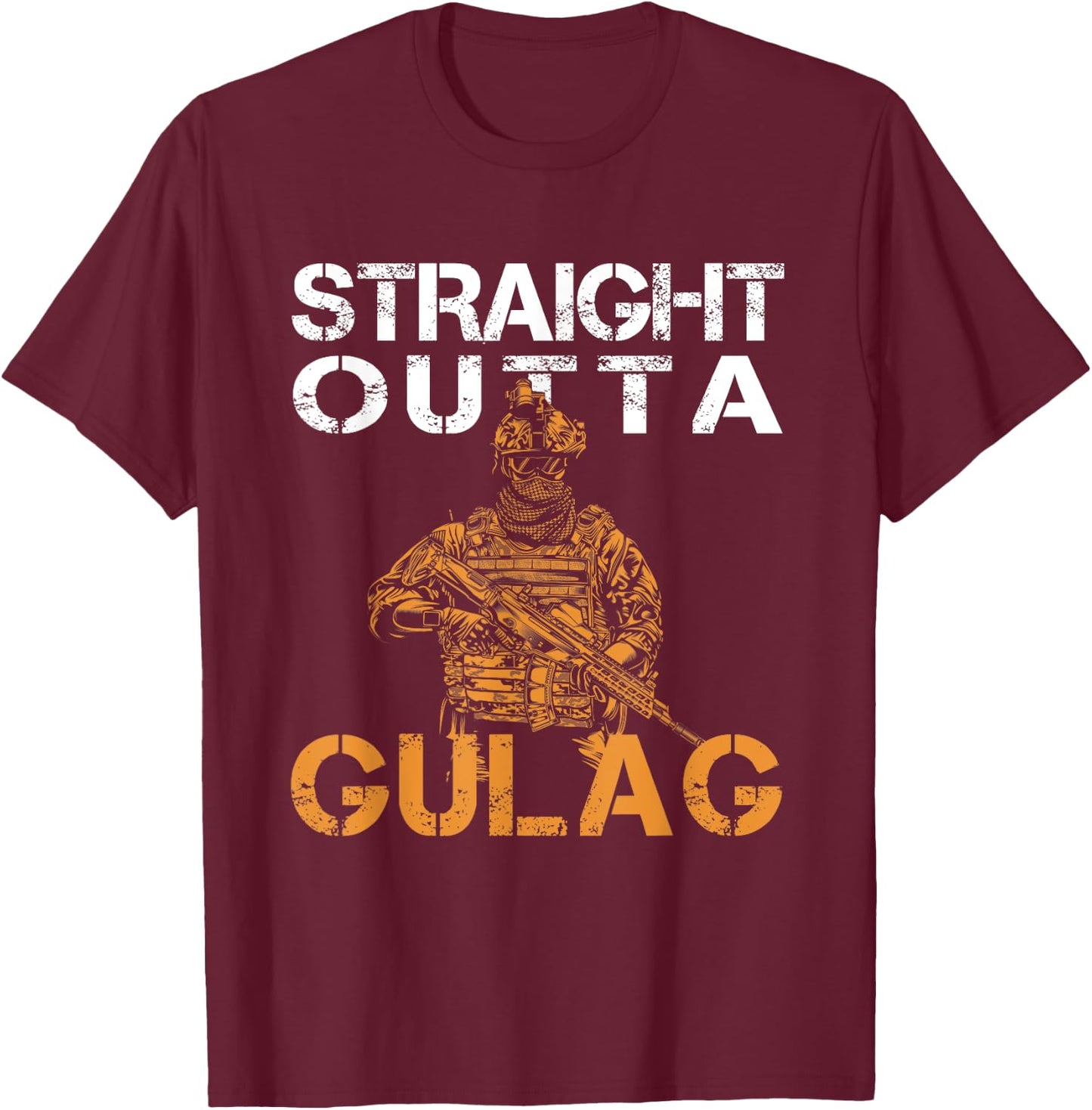 Warzone Verdansk, Straight Outta Gulag T-Shirt - T-Shirt | Maroon