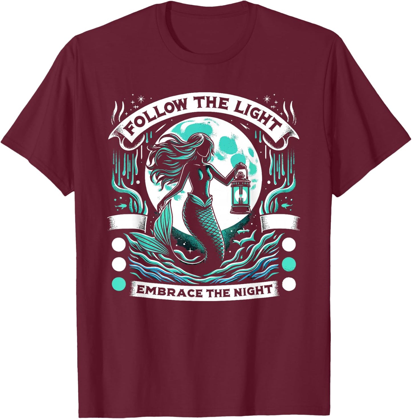 Spooky Sirens Horror Mermaid Creepy Mermaid Haunted Sea T-Shirt - T-Shirt | Maroon