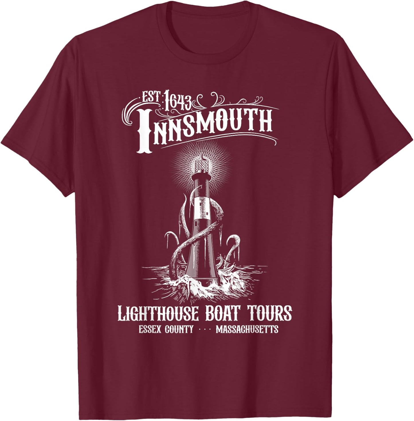 Cosmic horror Innsmouth T-Shirt - T-Shirt | Maroon