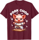 Children's Karate Cute Pork Chop Funny Karate Pun Pig Martial Arts T-Shirt - T-Shirt | Maroon