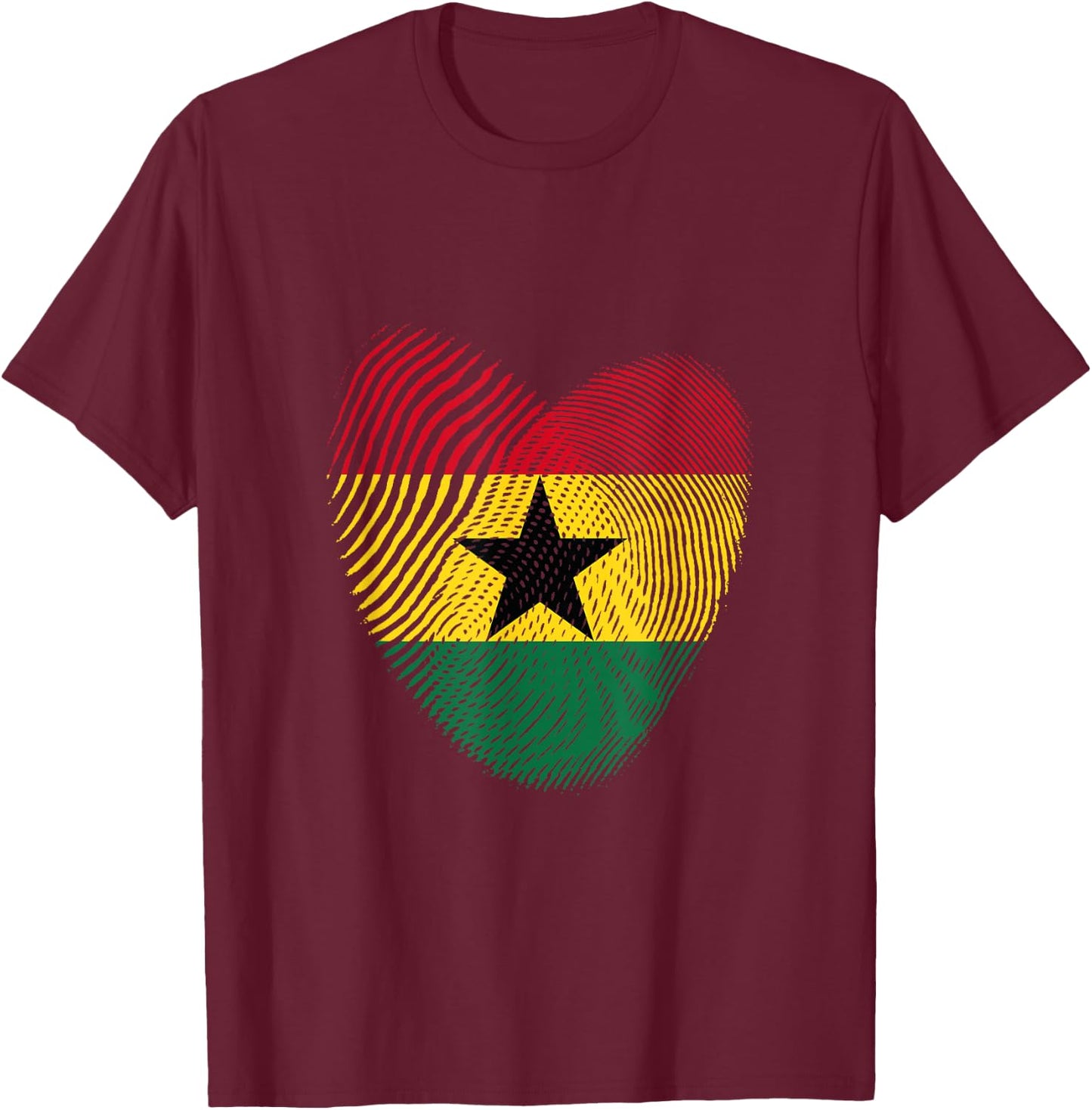 Football Jersey Team Ghana 2022 Supporter Stars T-Shirt - T-Shirt | Maroon