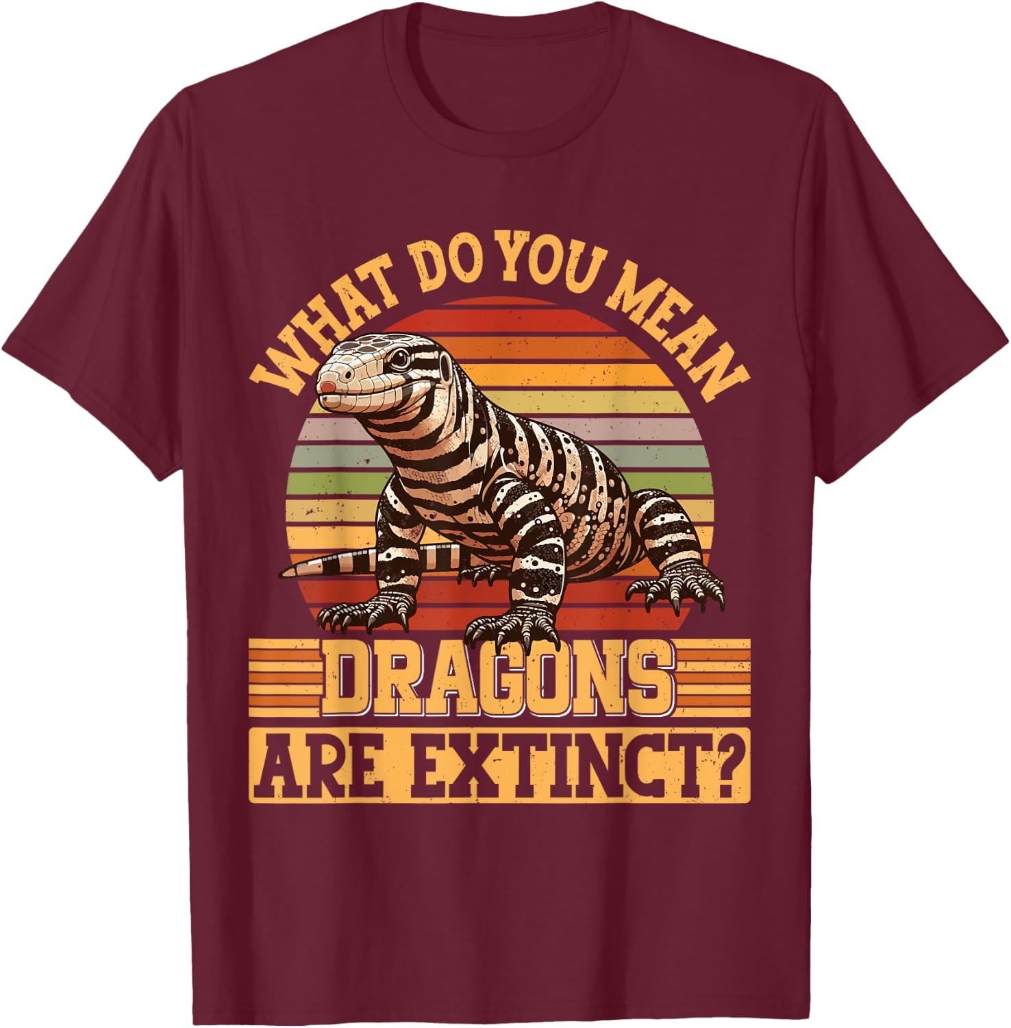 Reptile Lizard Tegu lover T-Shirt - T-Shirt | Maroon