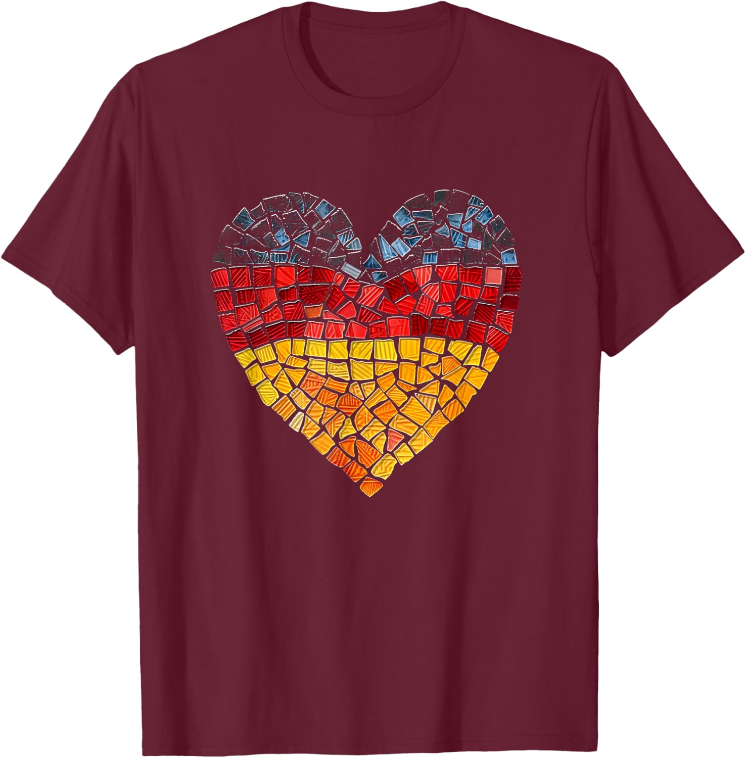 Deutschland Deutsche Flagge Herz T-Shirt - T-Shirt | Maroon