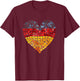 Deutschland Deutsche Flagge Herz T-Shirt - T-Shirt | Maroon
