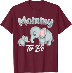 Soon Mommy Mom to Be Elephants for Baby Shower Gender Reveal T-Shirt - T-Shirt | Maroon