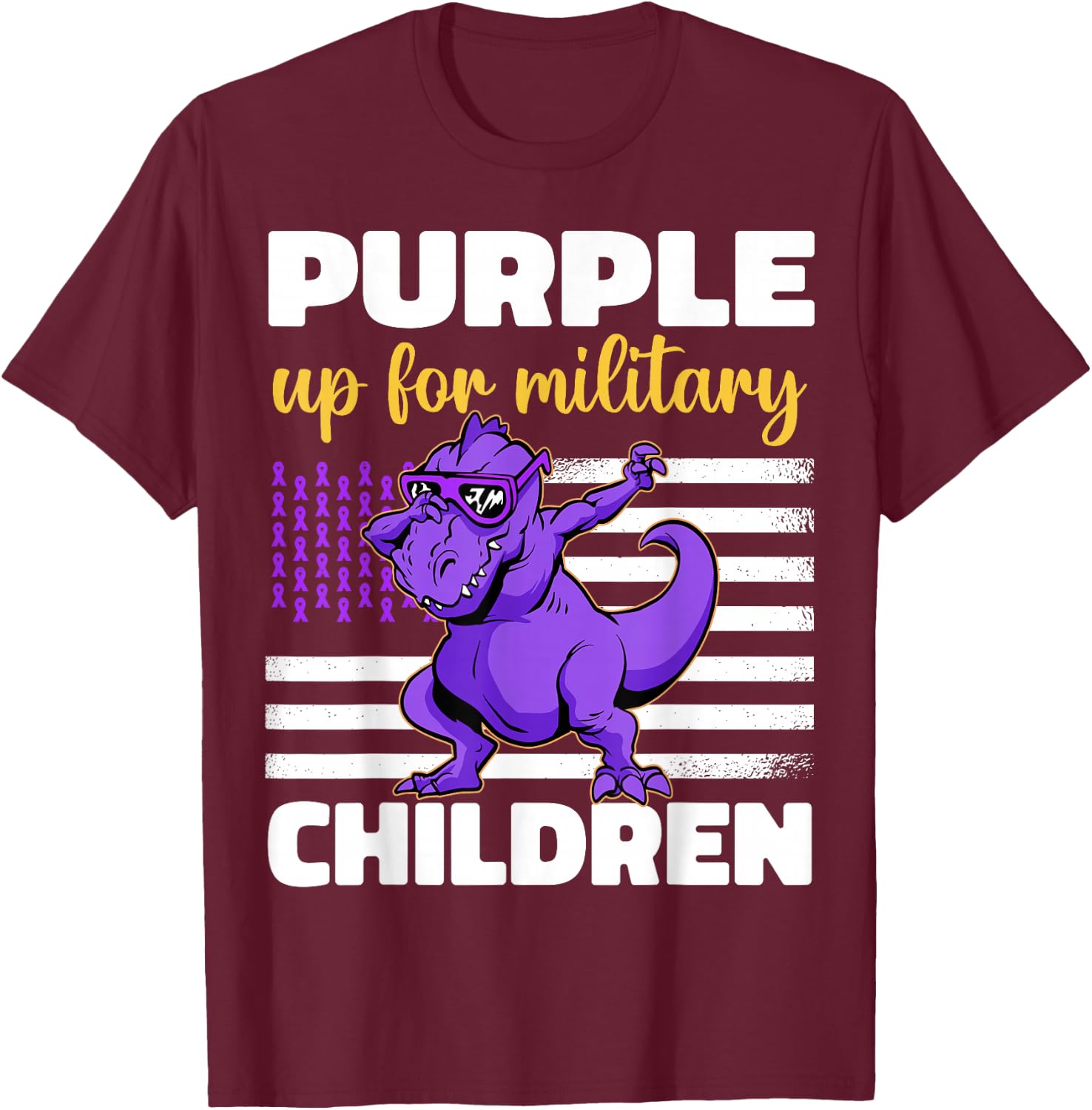 Purple Up For Military Kids Month Of The Military Children T-Shirt - T-Shirt | Maroon