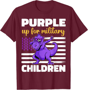 Purple Up For Military Kids Month Of The Military Children T-Shirt - T-Shirt | Maroon