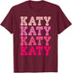 Katy First Name-d Boy Girl Baby Birth-day T-Shirt - T-Shirt | Maroon