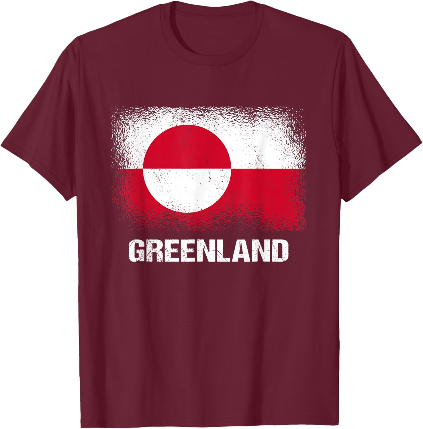 Greenland Flag , black T-Shirt - T-Shirt | Maroon
